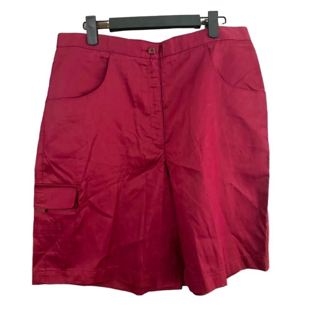 Liz Golf Shorts Womens 12 Chino Regular Fit Red Pleated Front Activewear NWT